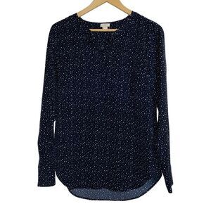 J. CREW Black White Dots Tunic Style Blouse